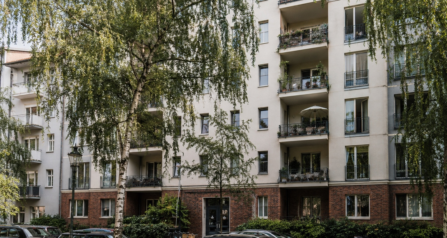 Sample property in the portfolio: apartment building with balconies